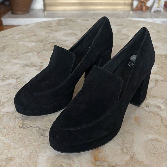 Eileen Fisher Becon Suede Platform Pumps - Picture 4 of 14